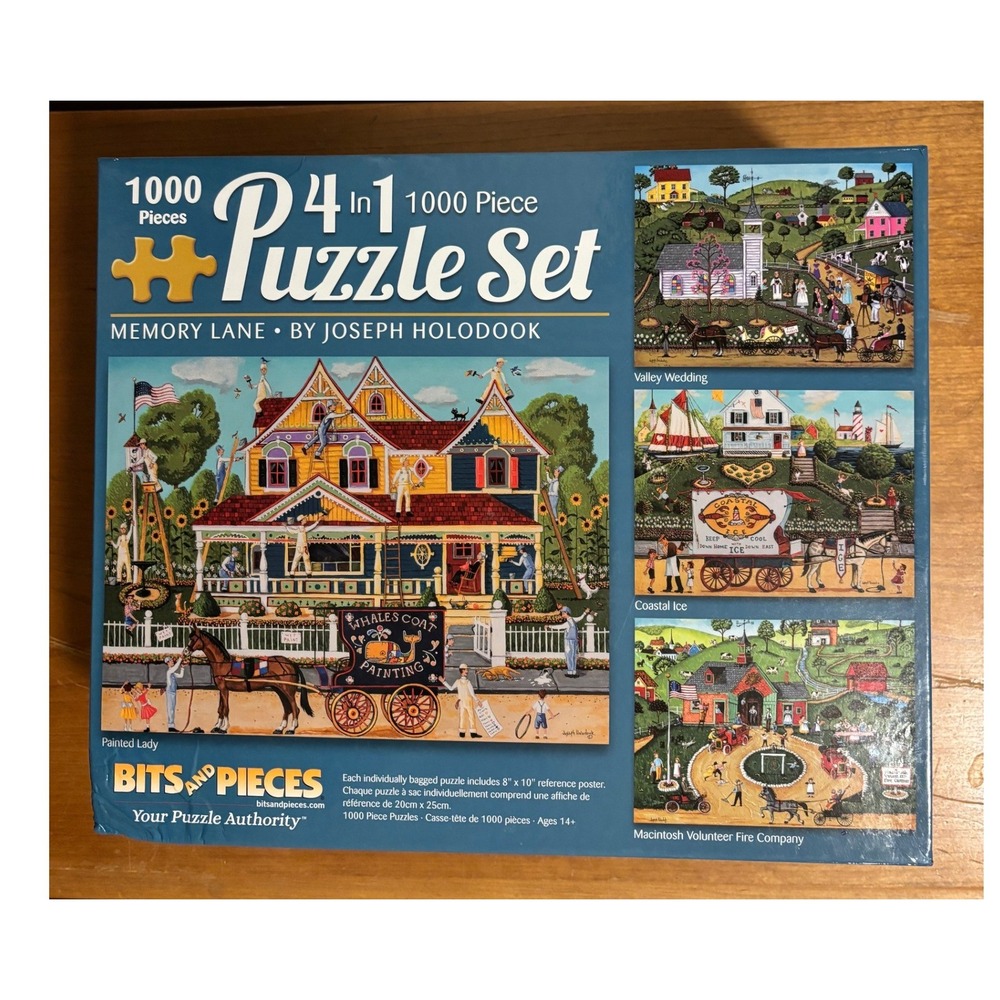 Bits and Pieces Joseph Holodook Memory Lane 3x1000 Piece Jigsaw Puzzle Set New
